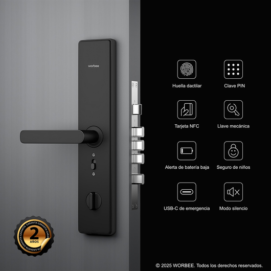 WORBEE Cerradura Digital Premium L15 Series (Incluye Tarjetas