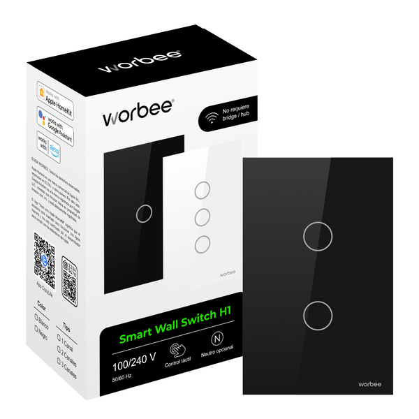 INTERRUPTOR INTELIGENTE H1 DOBLE WiFi CON Y SIN NEUTRO